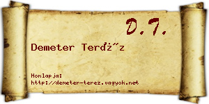 Demeter Teréz névjegykártya