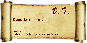 Demeter Teréz névjegykártya